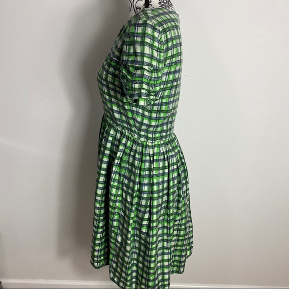 Alexander Berardi 100% Silk Gingham Prairie Dress 6 - Picture 6 of 12